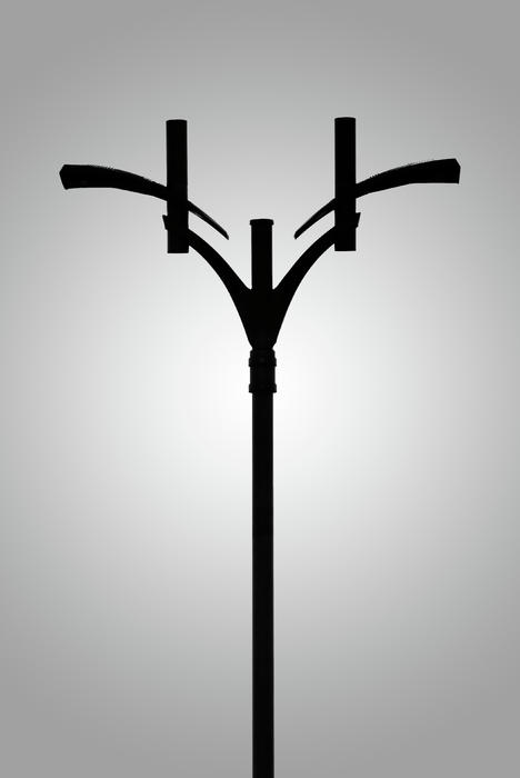 Lamp Post in Parking Lot Photograph